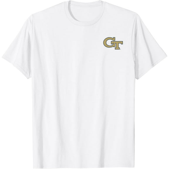 t-shirt Georgia Tech Yellow Jackets Left Chest Icon T-Shirt mens, woman, white，funny，journey，Crew Neck, Short Sleeve,custom clothing patterns.gift