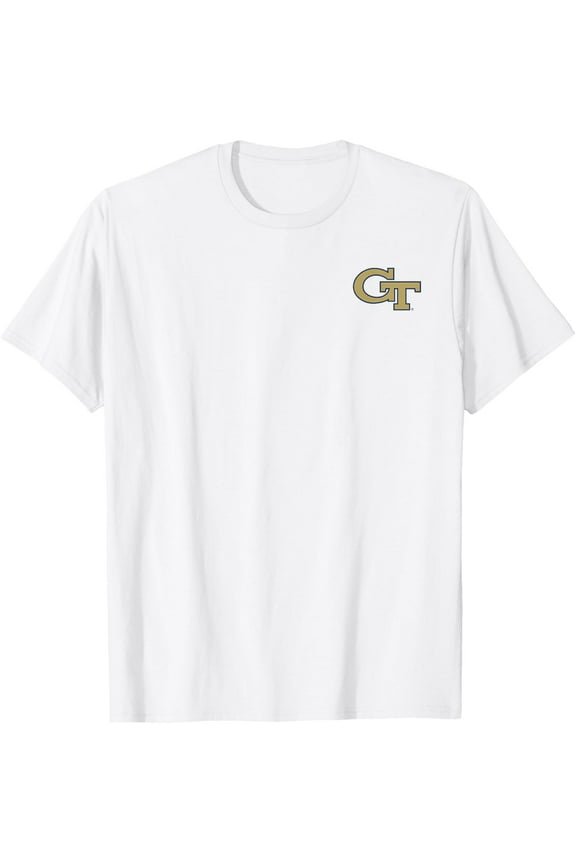 t-shirt Georgia Tech Yellow Jackets Left Chest Icon T-Shirt mens, woman, white，funny，journey，Crew Neck, Short Sleeve,custom clothing patterns.gift