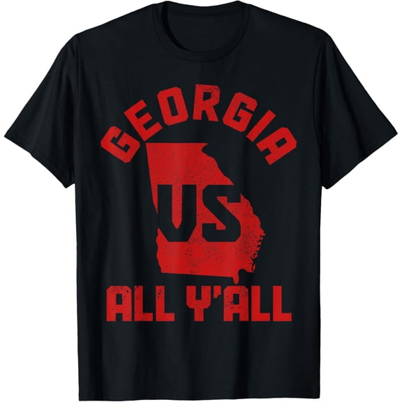 t-shirt Georgia vs All Y'all Peach State Map Funny Vintage Pride T-Shirt mens，black，women，funny，journey，Crew Neck, Short Sleeve,printing