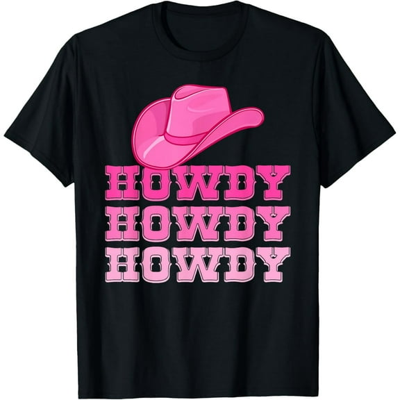 t-shirt Girls Pink Howdy Shirt Cowgirl Western Country Rodeo T-Shirt.