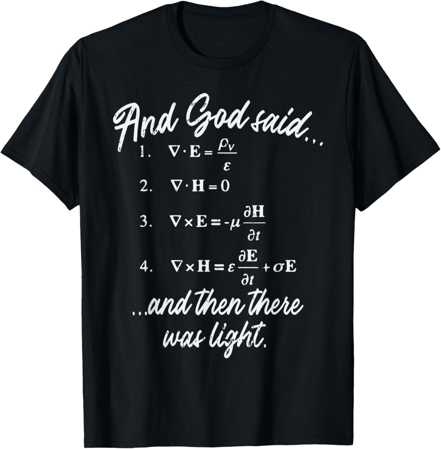 tshirt God Said Maxwell Equation Physics Jesus Christian Nerd Gift T