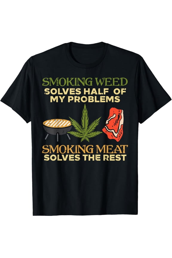 Grilling Solves Half Problems Meat Funny Bbq Barbecue Men T-Shirt