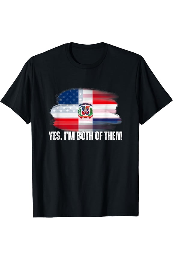 t-shirt Half American Half Dominican Republic Roots - USA Flag DNA T-Shirt mens,black,women,funny,journey,Crew Neck, Short Sleeve,printing