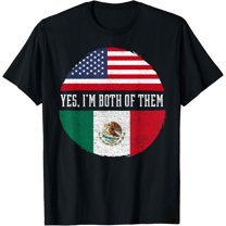 USA Flag Mexico Heritage DNA T-Shirt men and women can wear, black, white, gifts