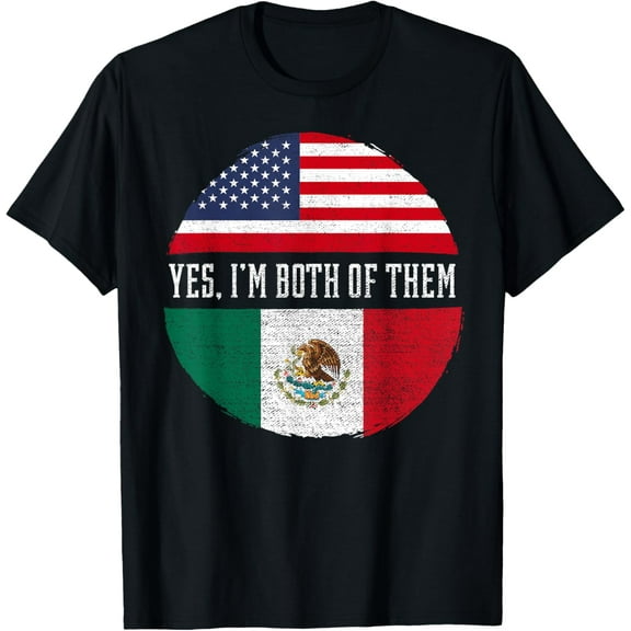 USA Flag Mexico Heritage DNA T-Shirt men and women can wear, black, white, gifts
