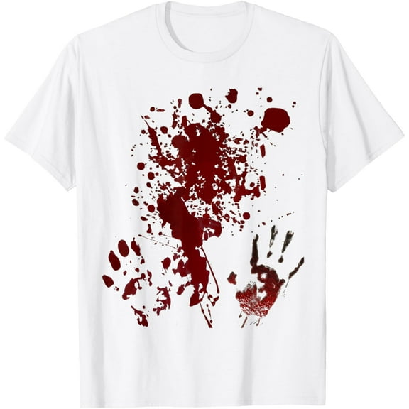 t-shirt Halloween Blood T-Shirt mens, woman, white，funny，journey，Crew Neck, Short Sleeve,printing