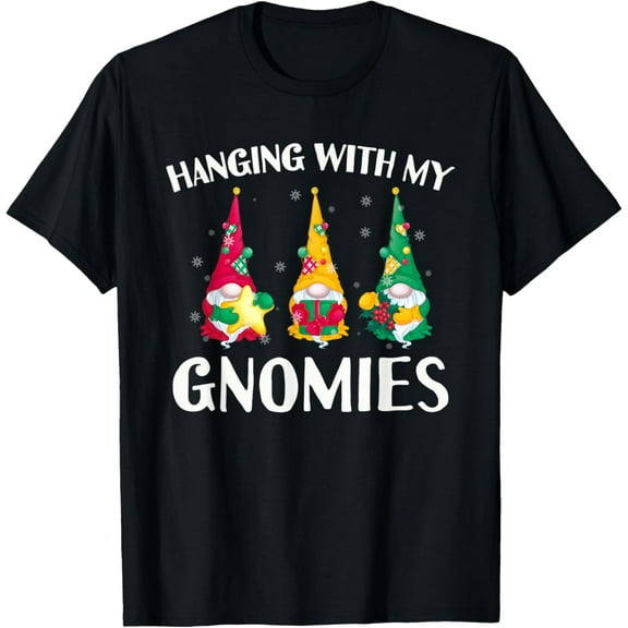 t-shirt Hanging With My Gnomies Funny Christmas Yard Garden Gnome T-Shirt.