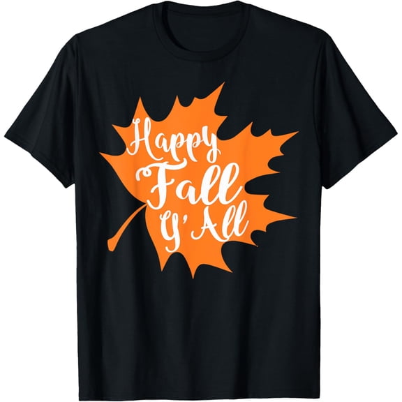 t-shirt Happy Fall Y'all Shirt Great Halloween Costume Gift Tee T-Shirt mens，black，women，funny，journey，Crew Neck, Short Sleeve,printing