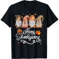 thumbnail image 1 of t-shirt Happy Thanksgiving, Autumn Gnomes With Harvest T-Shirt mens，black，women，funny，journey，Crew Neck, Short Sleeve,custom clothing patterns.gift, 1 of 4