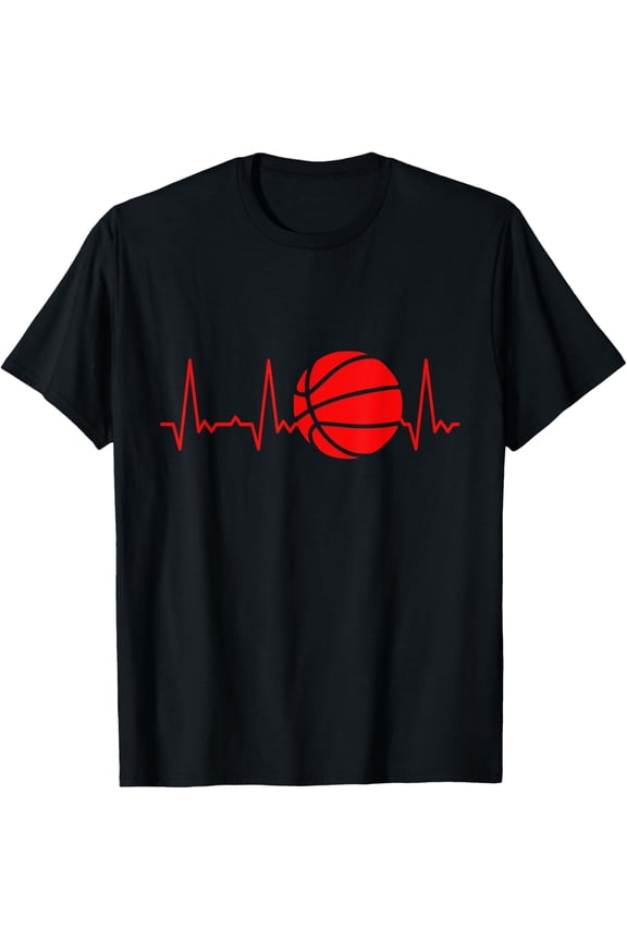 t-shirt Heartbeat Basketball T-Shirt mens，black，women，funny，journey，Crew Neck, Short Sleeve,custom clothing patterns.gift