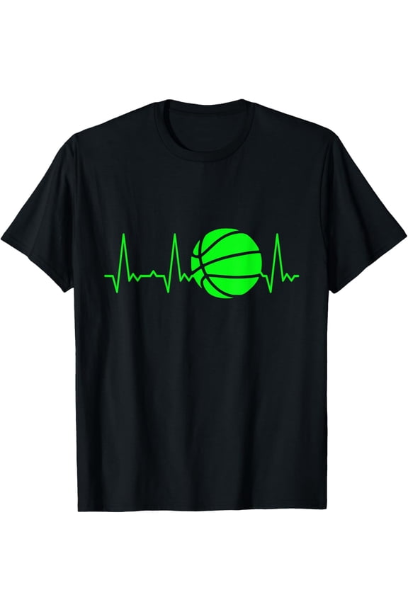 t-shirt Heartbeat Basketball T-Shirt mens，black，women，funny，journey，Crew Neck, Short Sleeve,custom clothing patterns.gift