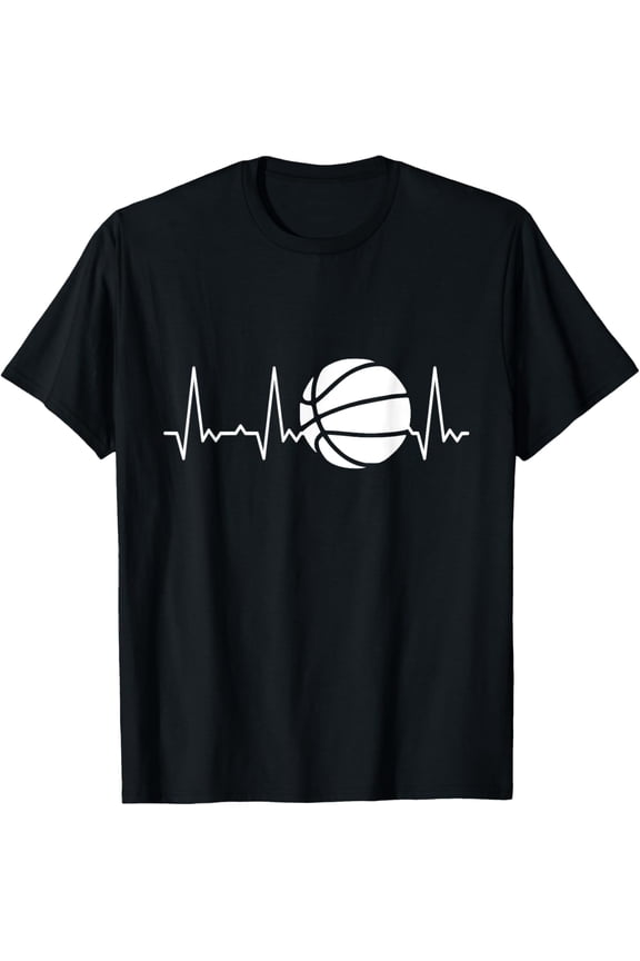 t-shirt Heartbeat Basketball T-Shirt mens，black，women，funny，journey，Crew Neck, Short Sleeve,custom clothing patterns.gift