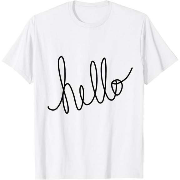 t-shirt Hello Graphic Tee T-Shirt mens, woman, white，funny，journey，Crew Neck, Short Sleeve,printing