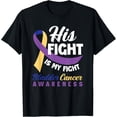 thumbnail image 1 of t-shirt His Fight Is My Fight Bladder Cancer Awareness T-Shirt mens，black，women，funny，journey，Crew Neck, Short Sleeve,printing, 1 of 4