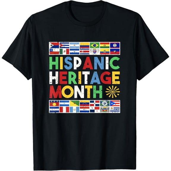 t-shirt Hispanic Heritage Month Distressed Flags T-Shirt.
