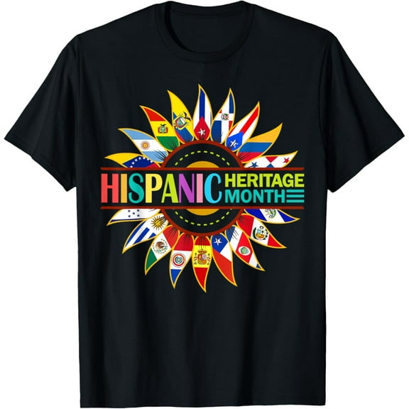 t-shirt Hispanic Heritage Month Latino Countries Flags Sunflower T-Shirt.