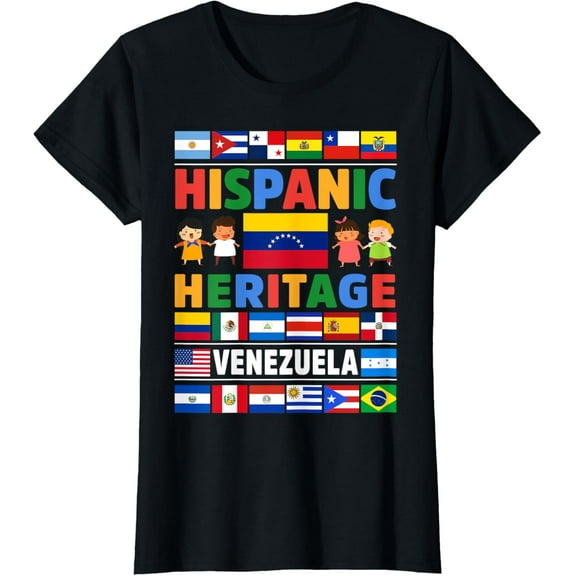 t-shirt Hispanic Heritage Month Venezuela Flag Latino Countries Flag T-Shirt.