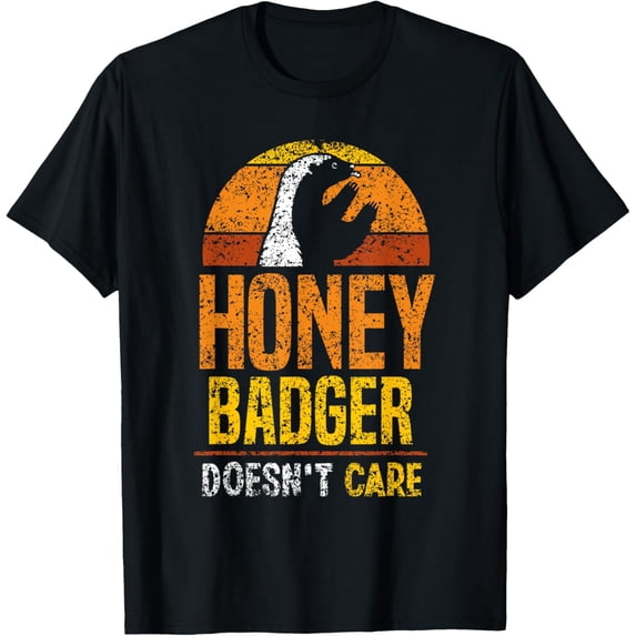 t-shirt Honey Badger Doesn't Care Cute Lover Animal Honey Badger T-ShirtMen and women can wear, black T-shirts, gifts. Age: M,L,XL 2XL, 3XL, 4XL