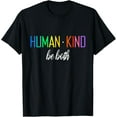thumbnail image 1 of t-shirt Human Kind Be Both LGBTQ Ally Pride Rainbow Positive Message T-Shirt., 1 of 4