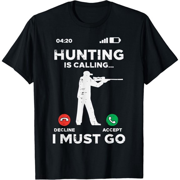 t-shirt Hunting Is Calling I Must Go Funny Elk Hunter Men Women Kids T-Shirt mens,black,women,funny,journey,Crew Neck, Short Sleeve,printing