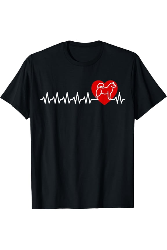 t-shirt Husky Heartbeat Gift Siberian Husky Lover T-Shirt mens，black，women，funny，journey，Crew Neck, Short Sleeve,custom clothing patterns.