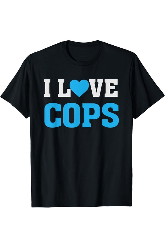 t-shirt I Heart Love Cops - LEO's Police Officers - Support Law T-Shirt mens,black,women,funny,men,journey,Crew Neck, Short Sleeve,printing