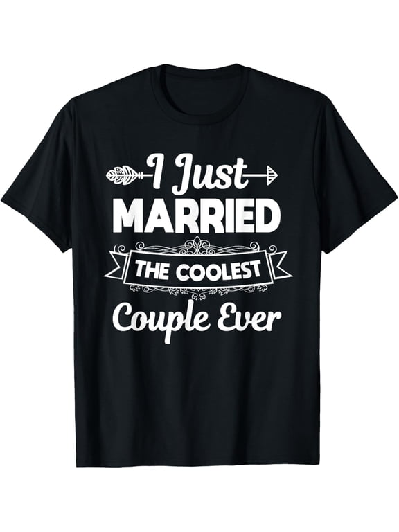 t-shirt I Just Married The Coolest Couple Ever Wedding Officiant T-Shirt mensblackwomenfunnymenjourneyCrew Neck, Short Sleeve,printing