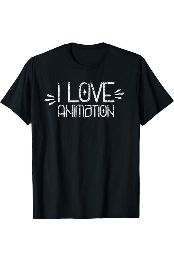 t-shirt I Love Animation Animate Job Team Animator T-Shirt mens,black,women,funny,journey,Crew Neck, Short Sleeve,custom clothing patterns.