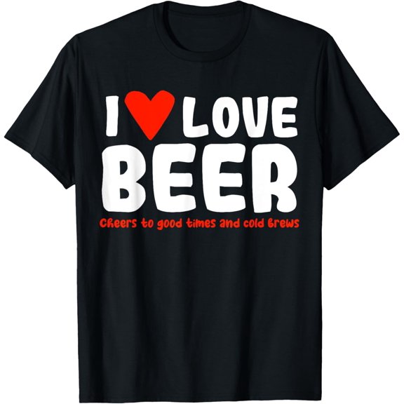 t-shirt I Love Beer T-Shirt mens，black，women，funny，journey，Crew Neck, Short Sleeve,custom clothing patterns.gift