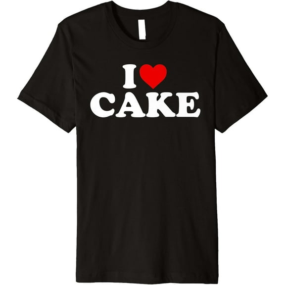 t-shirt I Love Cake - Heart Premium T-Shirt mens t shirt，black，women，funny，misfits，men，journey