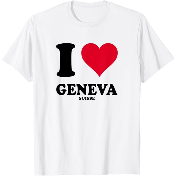 t-shirt I Love Geneva T-Shirt mens, woman, white，funny，journey，Crew Neck, Short Sleeve,custom clothing patterns.gift