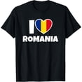 thumbnail image 1 of I Love Romania with Romanian Flag and Heart T-Shirt, 1 of 4