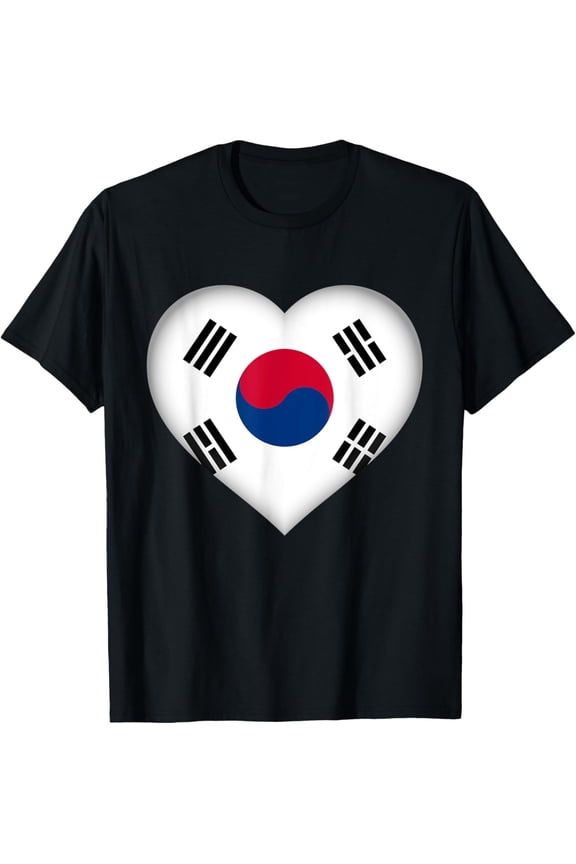 t-shirt I Love South Korea T-Shirt | South Korean Flag Heart Outfit.