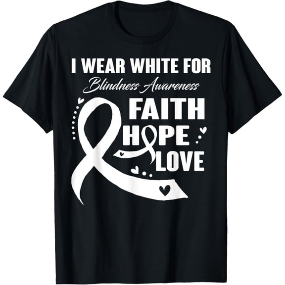 t-shirt I Wear White For Blindness Awareness Gifts T-Shirt mens,black,women,funny,journey,Crew Neck, Short Sleeve,printing