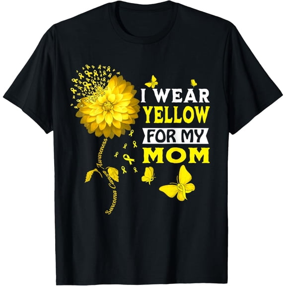 t-shirt I Wear Yellow For My Mom Sarcoma Cancer Warrior Sunflower T-Shirt.
