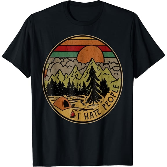 I love Camping I Hate People Outdoors Funny Vintage T-Shirt