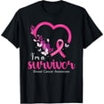 thumbnail image 1 of t-shirt I'm A Survivor Breast Cancer Awareness Women T-ShirtMen and women can wear, black T-shirts, gifts. Age: M,L，XL 2XL, 3XL, 4XL, 1 of 4