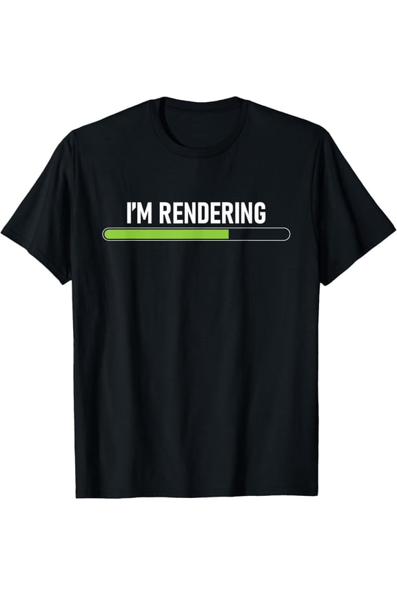 t-shirt I'm Rendering - Video Editor Editing Filmmaker Videographer T-Shirt mens,black,women,funny,men,journey,Crew Neck, Short Sleeve,printing