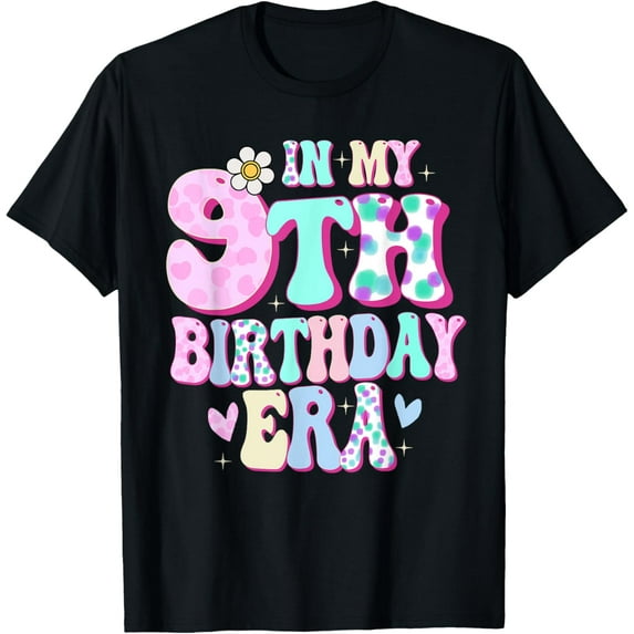 t-shirt In My 9th Birthday Era Girl Gifts Nine Bday 9 Year Old T-Shirt.