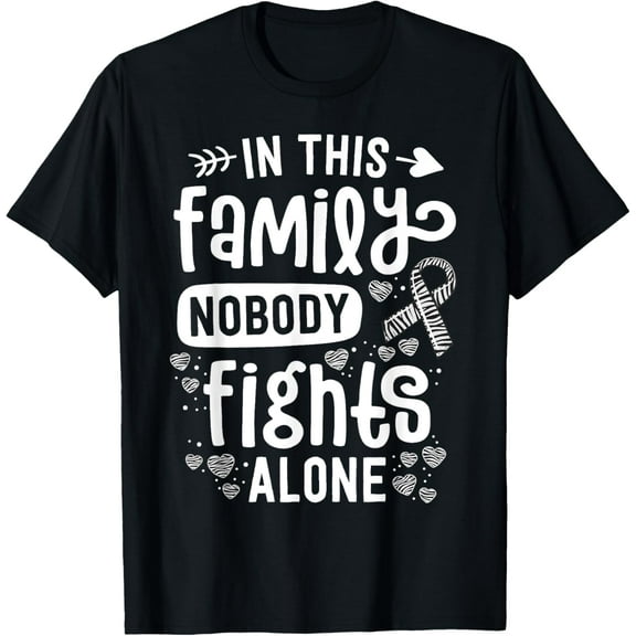 t-shirt In This Family Nobody Fights Alone Rare Disease Awareness T-Shirt.