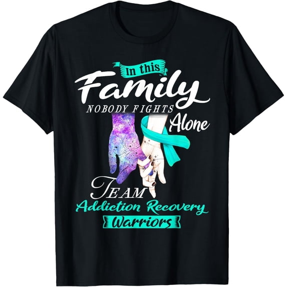 t-shirt In This Family Nobody Fights Alone Team Addiction Recovery T-Shirt mens t shirt,black,women,funny,misfits,men,journey