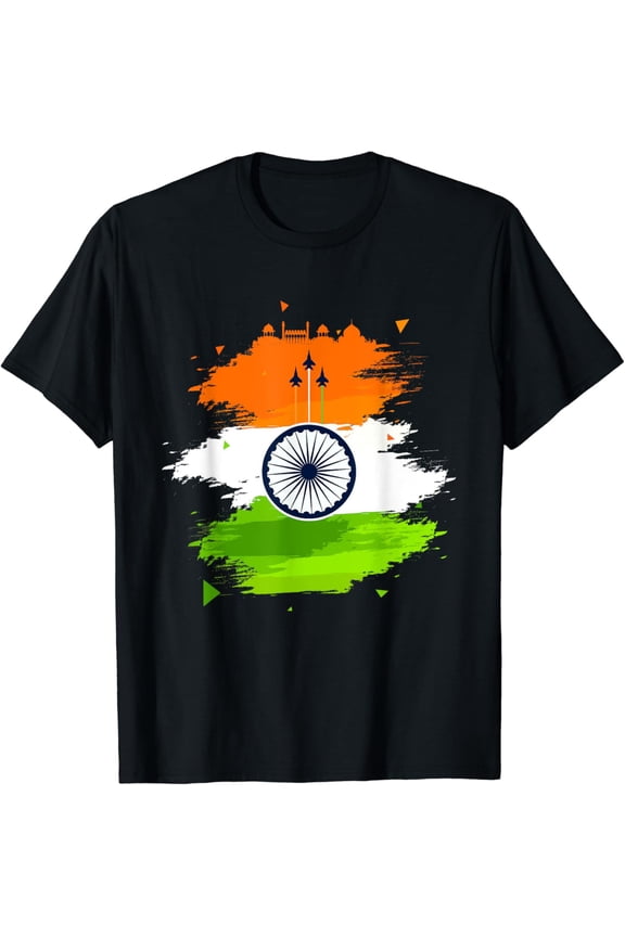 t-shirt India Independence Day 15 August 1947 Indian Flag Patriotic T-Shirt mens t shirt，black，women，funny，misfits，men，journey