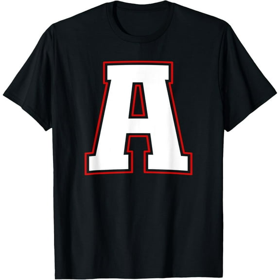 t-shirt Initial A Monogram A Letter A Capital Alphabet T-Shirt mens，black，women，funny，journey，Crew Neck, Short Sleeve,custom clothing patterns.gift