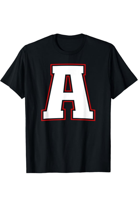 t-shirt Initial A Monogram A Letter A Capital Alphabet T-Shirt mens，black，women，funny，journey，Crew Neck, Short Sleeve,custom clothing patterns.gift