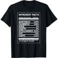 thumbnail image 1 of t-shirt Introvert Facts Funny Witty Shy People T-Shirt mens，black，women，funny，journey，Crew Neck, Short Sleeve,custom clothing patterns.gift, 1 of 4