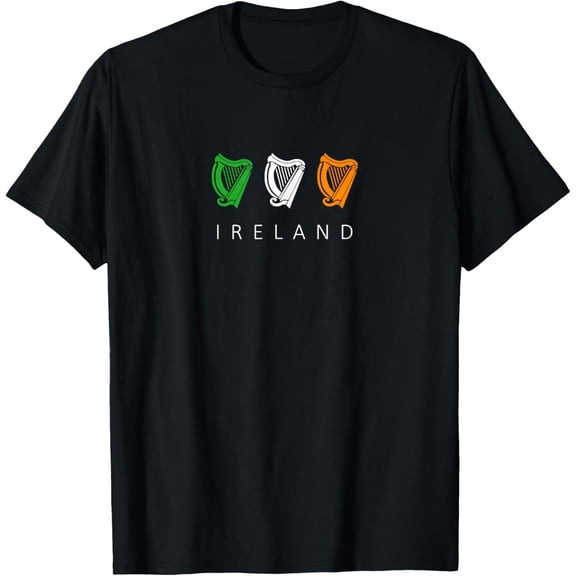 t-shirt Irish Celtic Triple Harp Medieval Emblem of Ireland T-Shirt mens t shirt，black，women，funny，misfits，men，journey