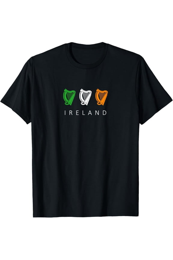 Irish Celtic Triple Harp Medieval Emblem of Ireland T-Shirt mens t shirt,black,women,funny,misfits,men,journey