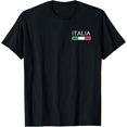 thumbnail image 1 of t-shirt Italia Flag Italian Italy Italiano Family Heritage T-Shirt mens，black，women，funny，journey，Crew Neck, Short Sleeve,printing, 1 of 4