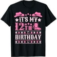 thumbnail image 1 of t-shirt Its My 12th Birthday 12yr Girl Birthday 12 Year Old Cowgirl T-Shirt mens，black，women，funny，journey，Crew Neck, Short Sleeve,printing, 1 of 4
