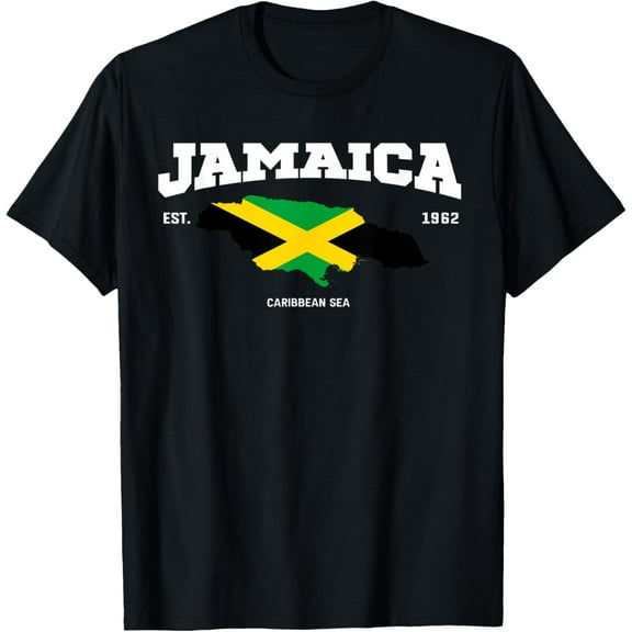 t-shirt Jamaican Flag, Jamaica Map, Vacation To Jamaica 2024 Tee T-Shirt mens，black，women，funny，journey，Crew Neck, Short Sleeve,printing